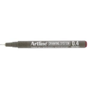 Artline 234 fineliner drawing pen - 0,4mm rd teknisk tegnepen