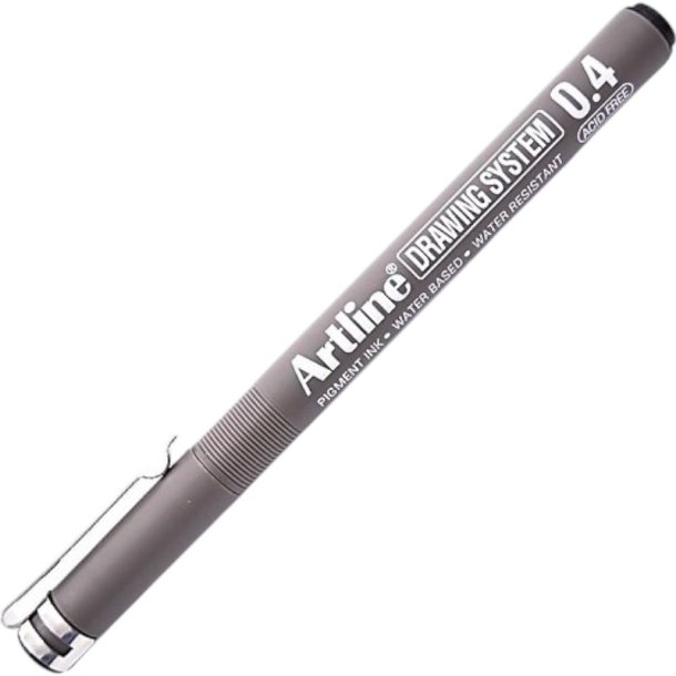 Artline 234 fineliner drawing pen - 0,4mm sort teknisk tegnepen