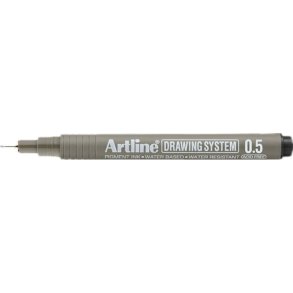 Artline 235 fineliner drawing pen - 0,5mm sort teknisk tegnepen
