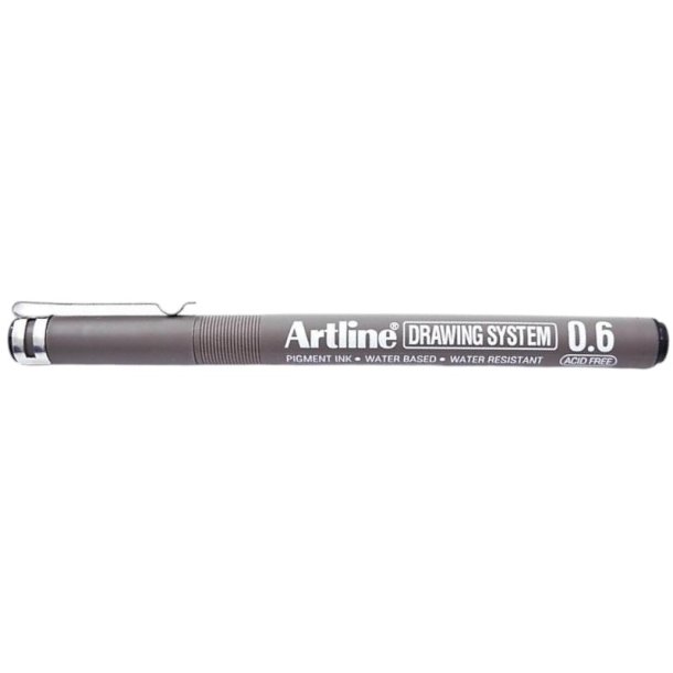 Artline 236 fineliner drawing pen - 0,6mm sort teknisk tegnepen