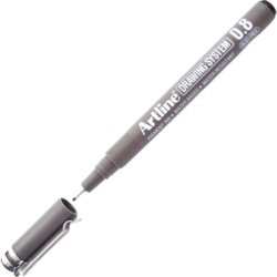 Artline 238 fineliner drawing pen - 0,8mm sort teknisk tegnepen