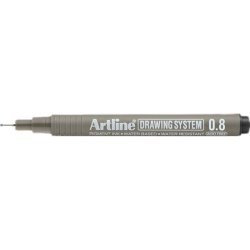 Artline 238 fineliner drawing pen - 0,8mm sort teknisk tegnepen