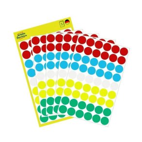 Avery 3088 runde selvklbende etiketter p ark - 12 mm - 270 perm. farvet etiketter