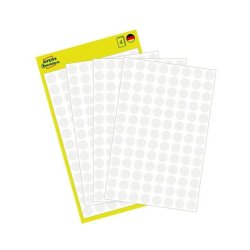 Avery 3175 runde selvklbende etiketter p ark - 8 mm - 416 perm. hvide etiketter
