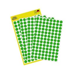 Avery 3592 runde selvklbende etiketter p ark - 8 mm - 416 perm. grnne etiketter