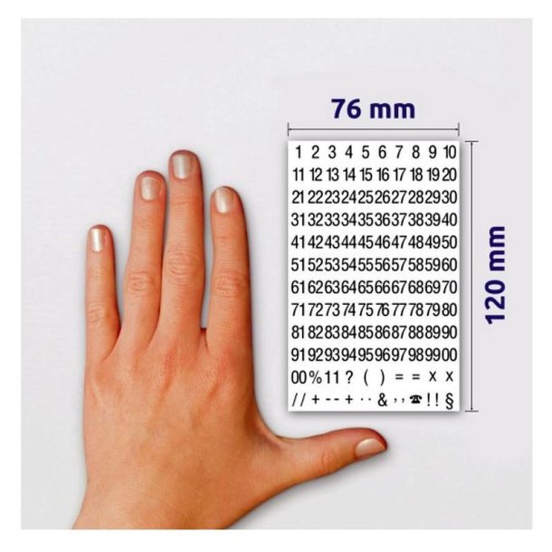 Avery tal - 0-99 - selvklbende - 5mm sort p hvid - 2 ark - 252 stickers