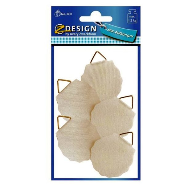 Avery billede - ophng - m/krog - selvklbende - 40mm - 5 stk.