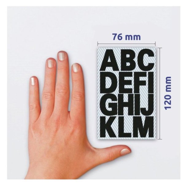 Avery bogstaver - A-Z - selvklbende - 25mm - sort - 2 ark - 30 stickers