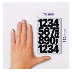 Avery tal - 0-9 - selvklbende - 25mm - sort - 2 ark - 48 stickers