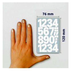 Avery tal - 0-9 - Selvklbende - 25mm - hvid - 2 ark - 48 stickers