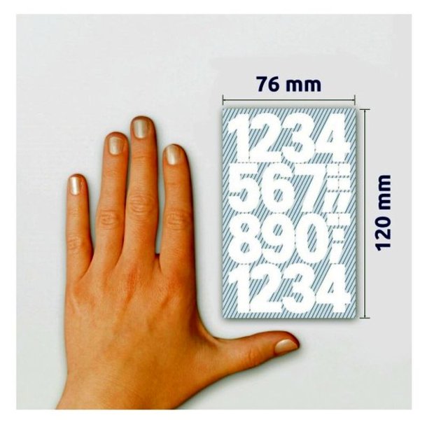 Avery tal - 0-9 - Selvklbende - 25mm - hvid - 2 ark - 48 stickers