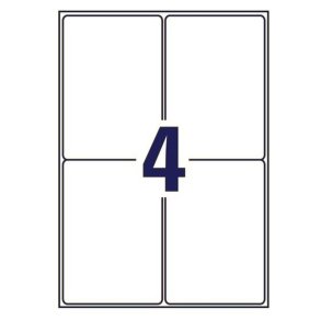 Avery Adresseetiketter - p A4 ark - 99,1mmx139,0mm - 1200 etiketter - Permanent klbende