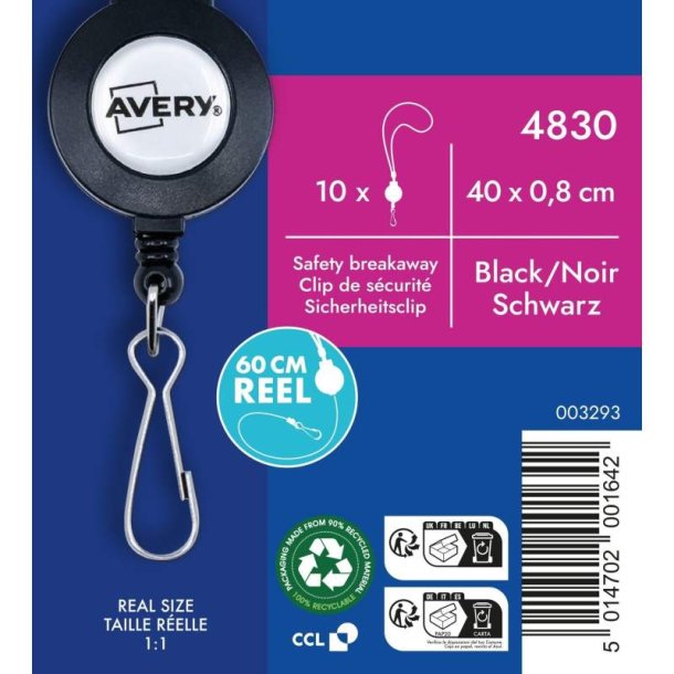 Avery N�glesnor - m/yoyo-hjul - sort - 10 stk.