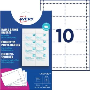 Avery Navneskilte-indstik - 54x90 mm - 200 stk.