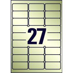 Avery etiketter - slv p A4 - 63,5mx29,6mm - 540 etiketter - ekstra strke Polyester