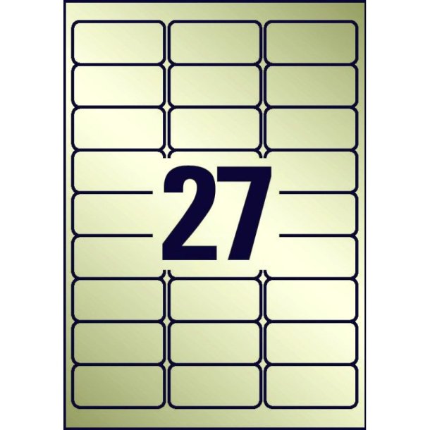 Avery etiketter - slv p A4 - 63,5mx29,6mm - 540 etiketter - ekstra strke Polyester