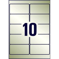 Avery etiketter - slv p A4 - 96,0mmx50,8mm - 200 etiketter - ekstra strke Polyester