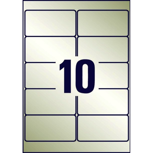 Avery etiketter - slv p A4 - 96,0mmx50,8mm - 200 etiketter - ekstra strke Polyester