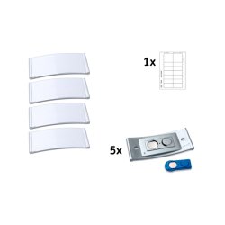 Avery navneskilte - 80 x 34 mm - st�lramme - pakke med 5 s�t