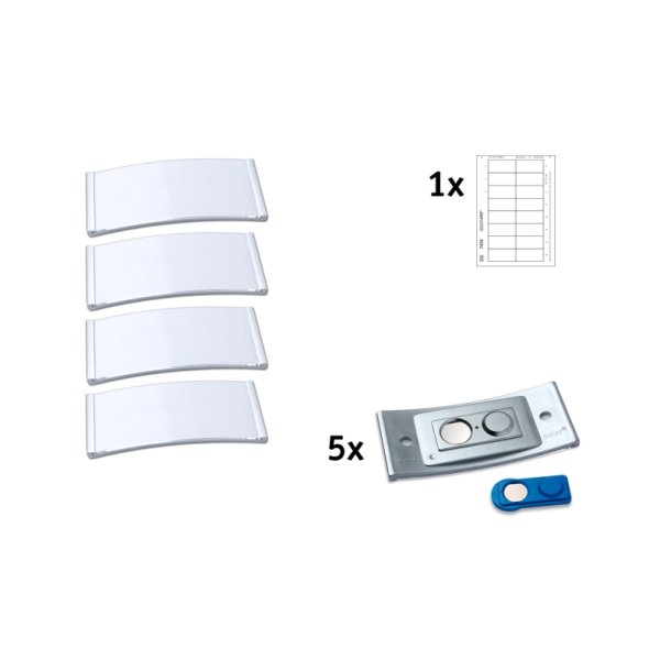 Avery navneskilte - 80 x 34 mm - st�lramme - pakke med 5 s�t