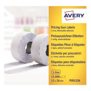 Avery prism�rker aftagelige - 26x12mm - 10 ruller med 1500 hvide