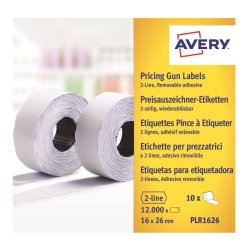 Avery prism�rker aftagelige - 26x16mm - 10 ruller med 1200 hvide