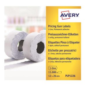 Avery prism�rker permanent - 26x12mm - 10 ruller med 1500 hvide