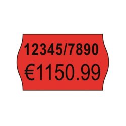 Avery prism�rker permanent - 26x16mm - 10 ruller med 1200 r�de