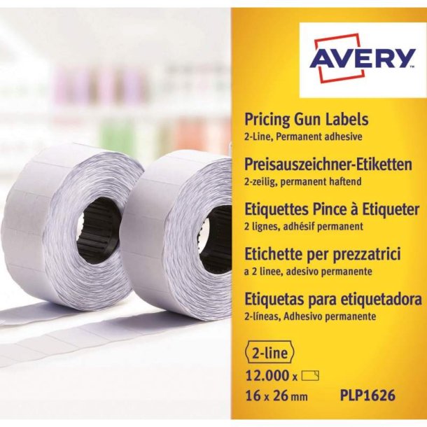 Avery Labels - 26x16 - G2 - hvid - pakke med 10 ruller