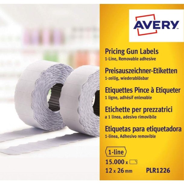 Avery Labels - 26x12 - G1 - hvid - pakke med 10 ruller