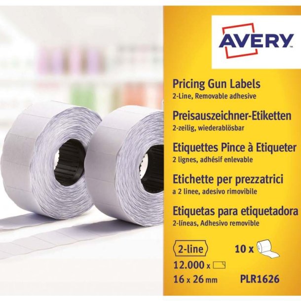 Avery Labels - 26x16 - G1 - hvid - pakke med 10 ruller