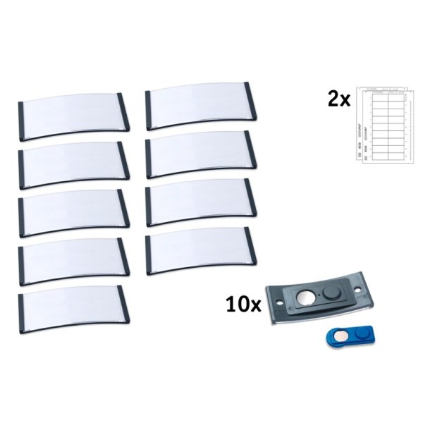 Avery navneskilte - 70x30 mm - gr plast ramme - pakke med 10 st