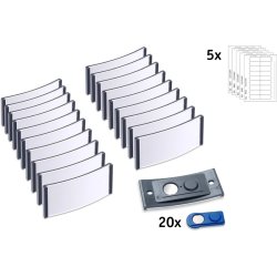 Avery navneskilte - 70x30 mm - gr plast ramme - pakke med 20 st