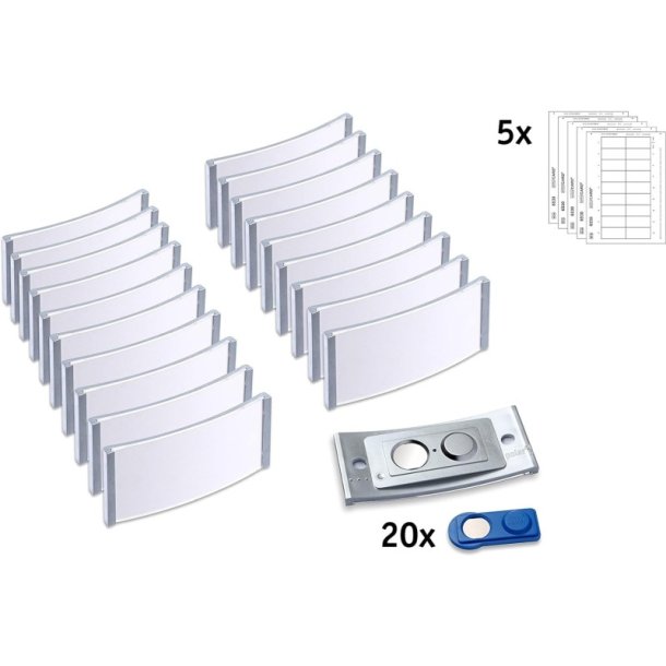 Avery navneskilte - 70x30 mm - rustfri stlramme - pakke med 20 st