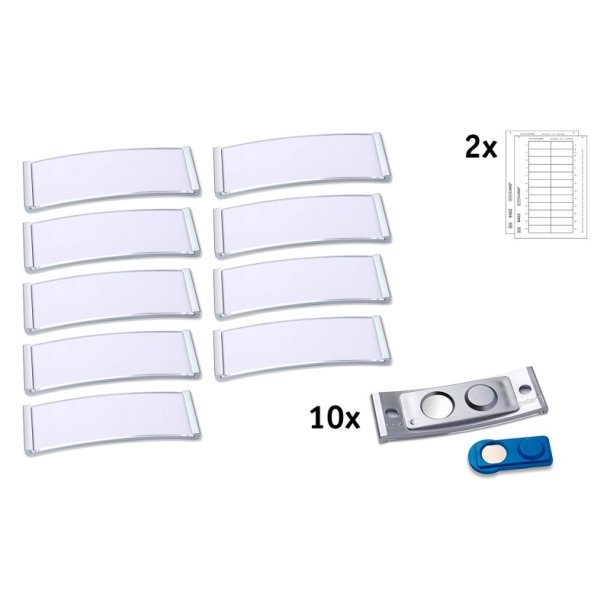 Avery navneskilte - 68x22 mm - rustfri stlramme - pakke med 10 st