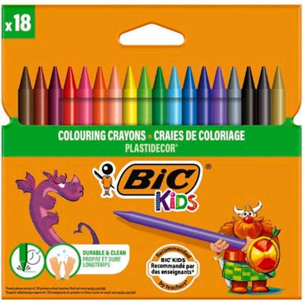 Bic Kids Plastidecor Farvekridt - 18 stk.
