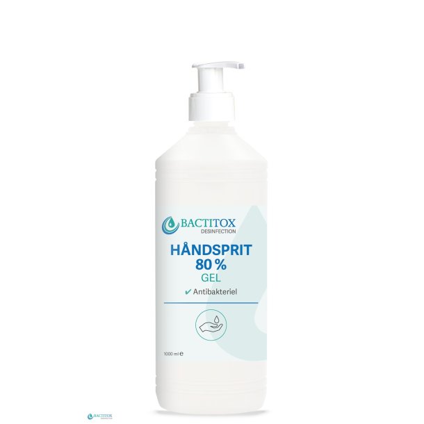 Bactitox Gel hndsprit - 80% ethanol - uden konserveringsmidler - 1 LITER