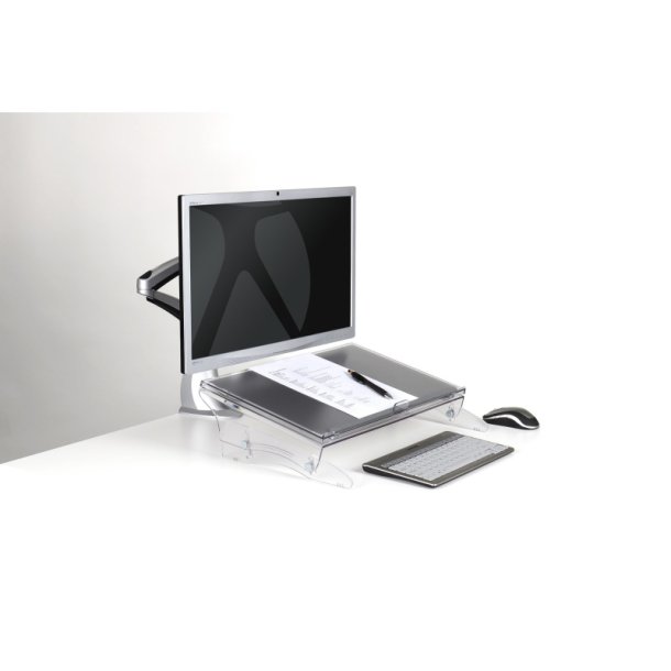 BakkerElkhuizen FlexDesk 640 Dokumentholder - justerbar - 515x380mm - Transparent akryl