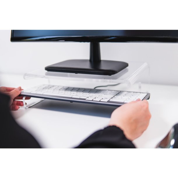 BakkerElkhuizen Q-riser 100 monitor stand - 10-30" - Transparent akryl