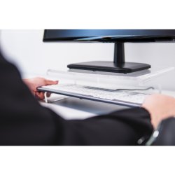 BakkerElkhuizen Q-riser 100 monitor stand - 10-30" - Transparent akryl