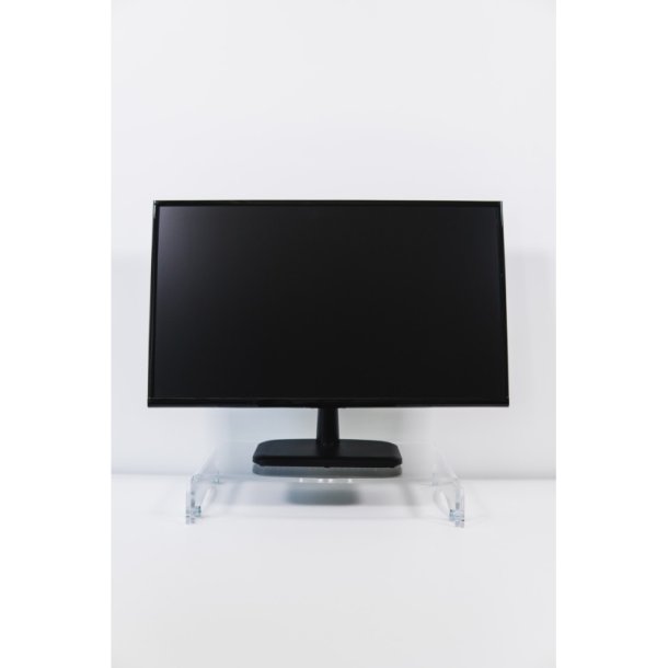 BakkerElkhuizen Q-riser 110 monitor stand - 10-30" - hjdejusterbar - Transparent bredygtigt akryl