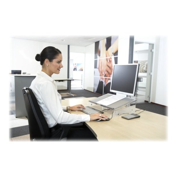 BakkerElkhuizen Q-riser 130 monitor stand - 10-30" - hjdejusterbar - Transparent akryl