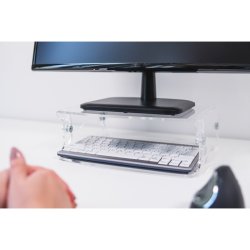 BakkerElkhuizen Q-riser 130 monitor stand - 10-30" - hjdejusterbar - Transparent akryl