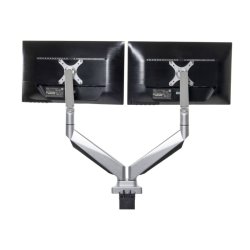BakkerElkhuizen Smart Office 12 twin monitor arm - 10-27" - pan, rotere, tilt, hjde - sort/slv