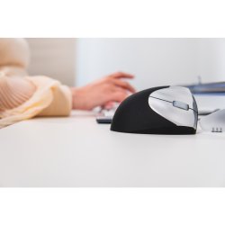 BakkerElkhuizen HandShake VS4 - vertikal ergonomisk mus - Trdls - hjre hnd - sort/slv