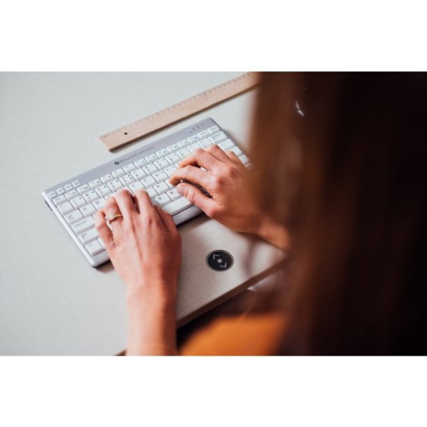 BakkerElkhuizen UltraBoard 950 - ergonomisk kompakt tastatur - trdls - slv - Nordisk