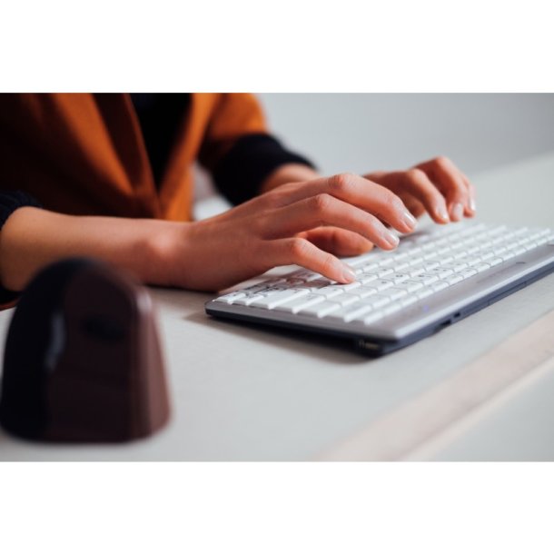 BakkerElkhuizen UltraBoard 950 - ergonomisk kompakt tastatur - trdls - slv - Nordisk