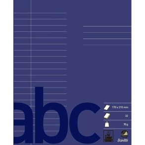 Bantex Skolehfte - 17x21 cm linjeret - 20 linjer - 32 blade - Mrk Lilla - Ecolabel