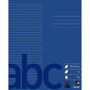 Bantex Skolehfte - 17x21 cm linjeret - 24 linjer - 32 blade - Koboltbl - Ecolabel