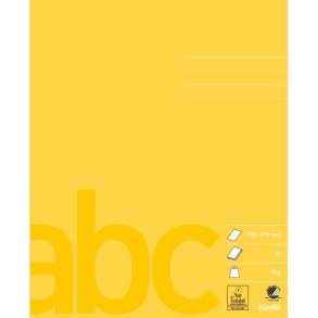 Bantex Skolehfte - 17x21 cm ulinjeret - blanke sider - 32 blade - gul - Ecolabel